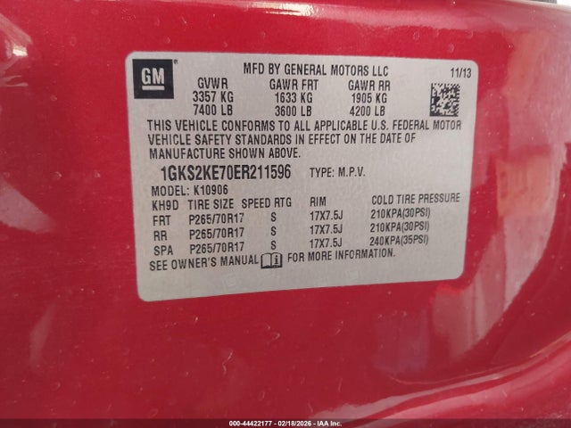 2014 GMC YUKON XL 1500 1GKS2KE70ER211596 Photo 8