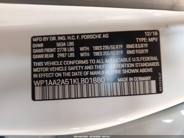 2019 PORSCHE MACAN WP1AA2A51KLB01880 Photo 8