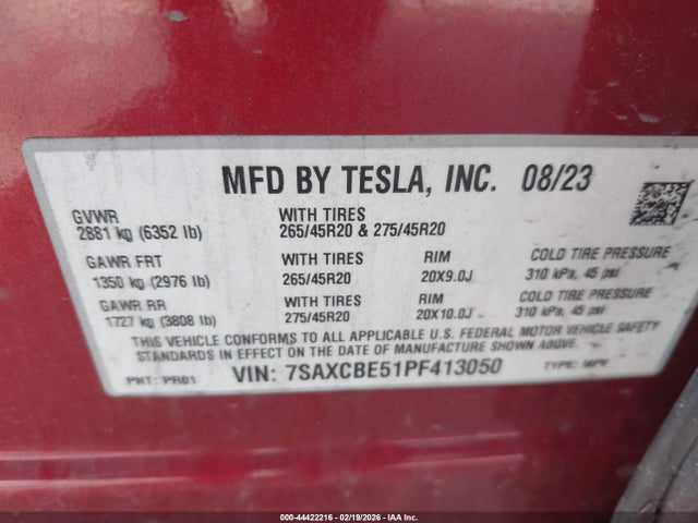 2023 TESLA MODEL X 7SAXCBE51PF413050 Photo 8
