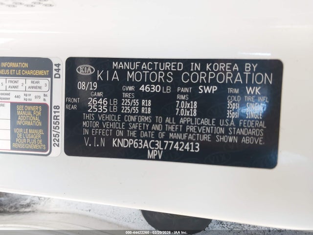 Продаж на аукціоні авто 2020 Kia Sportage S, vin: KNDP63AC3L7742413, номер лоту: 44422260