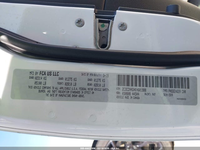 Aukcja sprzedaży 2019 Chrysler 300 Touring, vin: 2C3CCAAGXKH601988, numer aukcji: 44422306