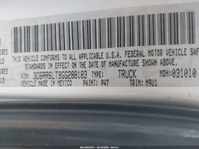 Aukcja sprzedaży 2016 Ram 1500 Big Horn, vin: 3C6RR6LT9GG288183, numer aukcji: 44422331