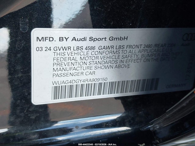 WUAG4DGY4RA909150 Audi Rs 3 Tfsi Quattro S Tronic