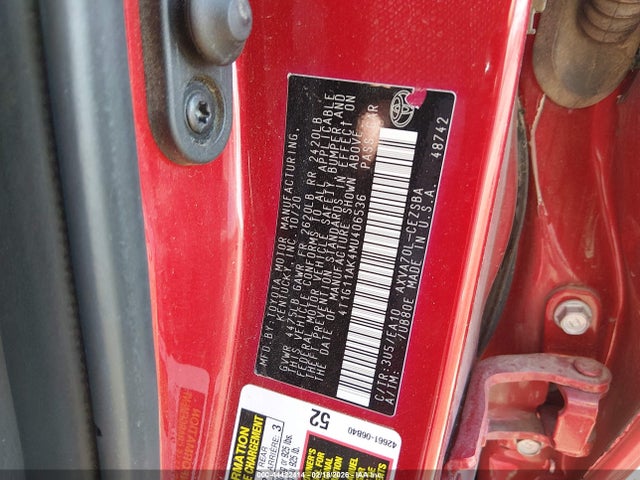4T1G11AK4MU406536 Toyota CAMRY SE