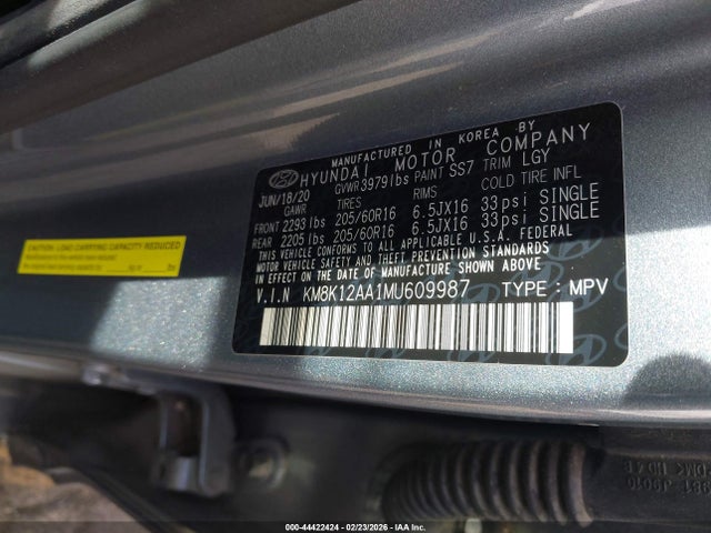 KM8K12AA1MU609987 Hyundai Kona Se