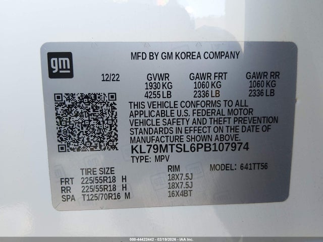 KL79MTSL6PB107974 Chevrolet Trailblazer Fwd Rs