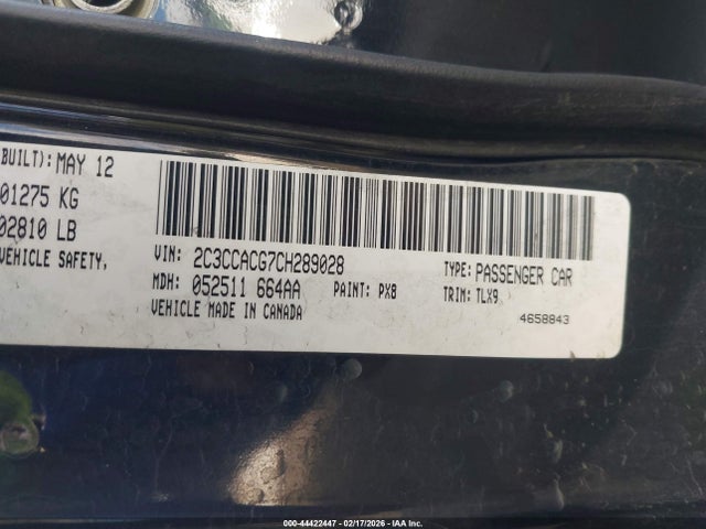 Aukcja sprzedaży 2012 Chrysler 300 Limited, vin: 2C3CCACG7CH289028, numer aukcji: 44422447