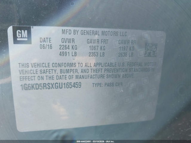 2016 CADILLAC CT6 1G6KD5RSXGU165459 Photo 8