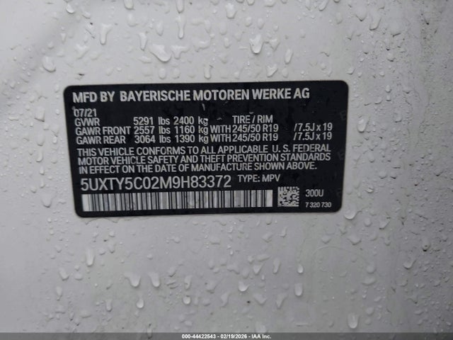 Продажа на аукционе авто 2021 Bmw X3 Xdrive30i, vin: 5UXTY5C02M9H83372, номер лота: 44422543