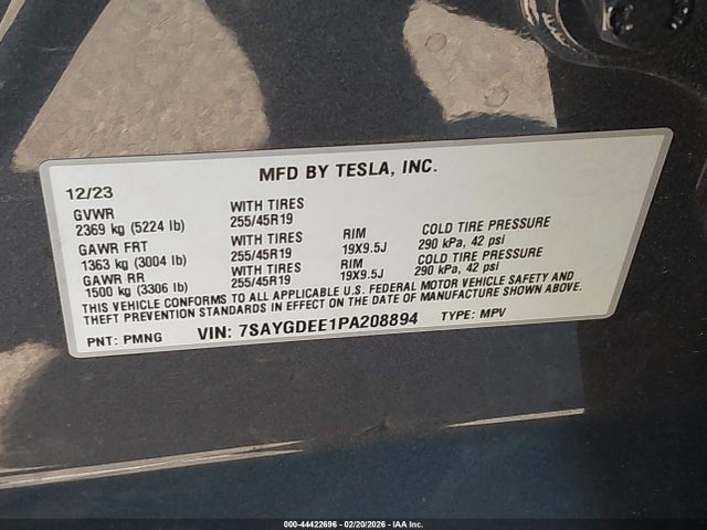 2023 TESLA MODEL Y 7SAYGDEE1PA208894 Photo 8