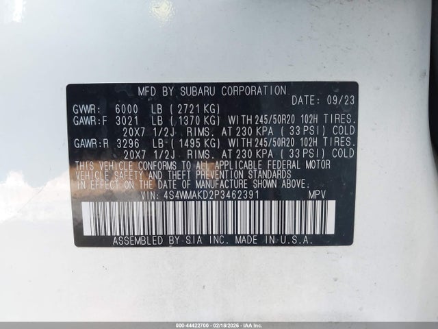 2023 SUBARU ASCENT 4S4WMAKD2P3462391 Photo 8