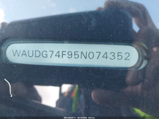44422711 :رقم المزاد ، WAUDG74F95N074352 vin ، 2005 Audi A6 3.2 مزاد بيع