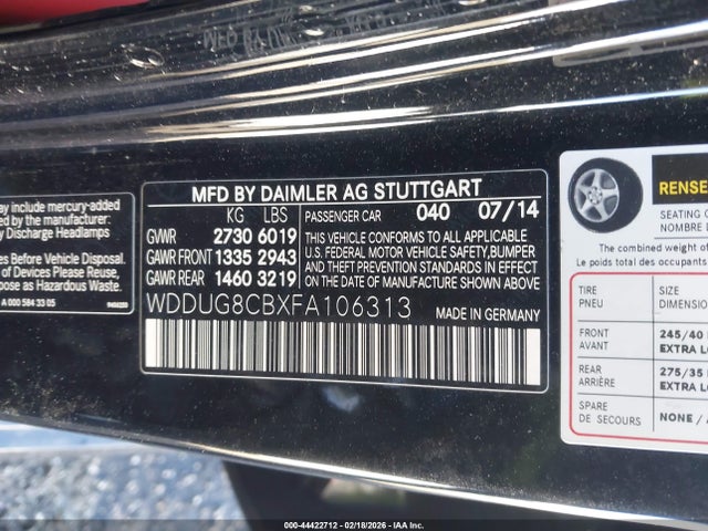 Продаж на аукціоні авто 2015 Mercedes-benz S 550, vin: WDDUG8CBXFA106313, номер лоту: 44422712