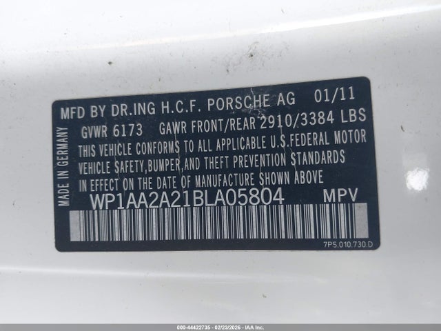 2011 PORSCHE CAYENNE WP1AA2A21BLA05804 Photo 8