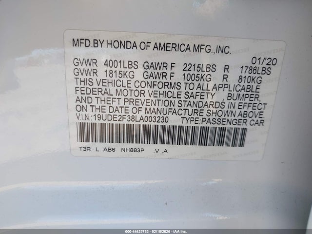 2020 ACURA ILX 19UDE2F38LA003230 Photo 8