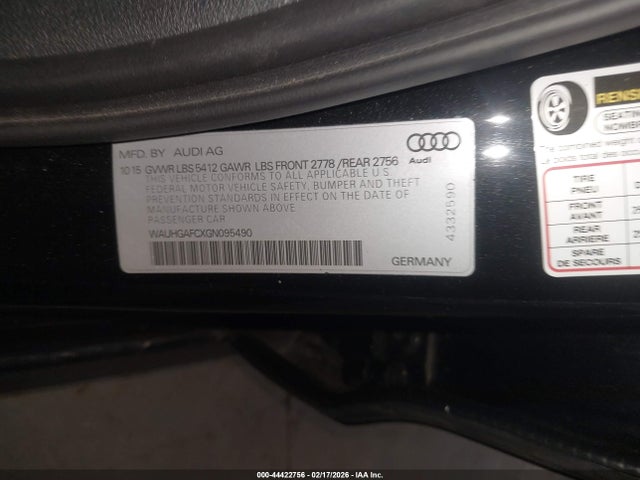 2016 AUDI A6 WAUHGAFCXGN095490 Photo 8