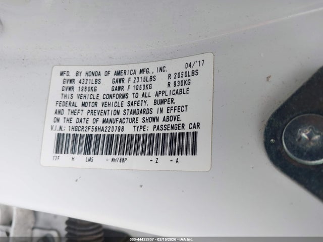 1HGCR2F56HA220798 Honda Accord Sport