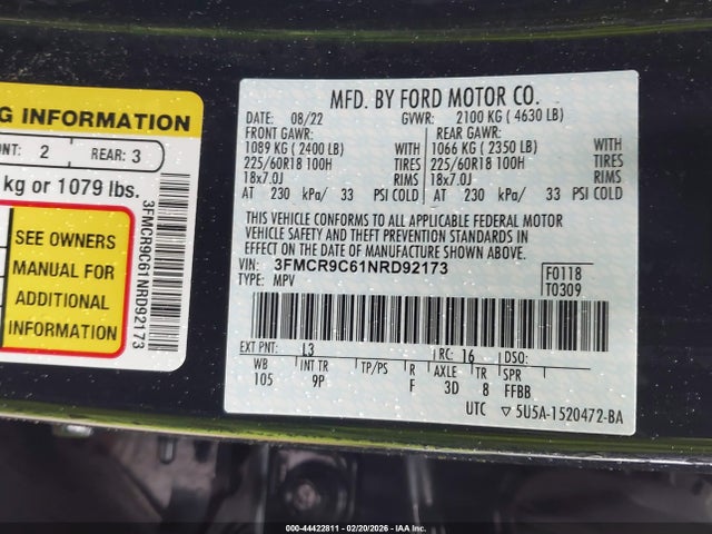 2022 FORD BRONCO SPORT 3FMCR9C61NRD92173 Photo 8