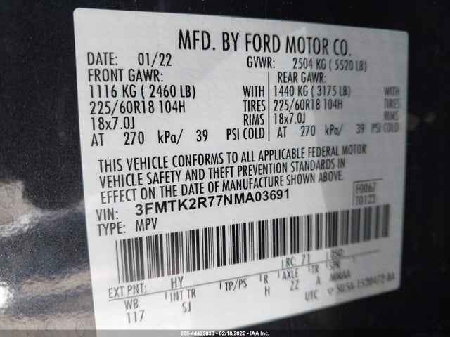 2022 FORD MUSTANG MACH-E 3FMTK2R77NMA03691 Photo 8