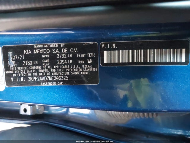 KIA Forte Lxs 2021 3KPF24AD7ME396325 Image 9