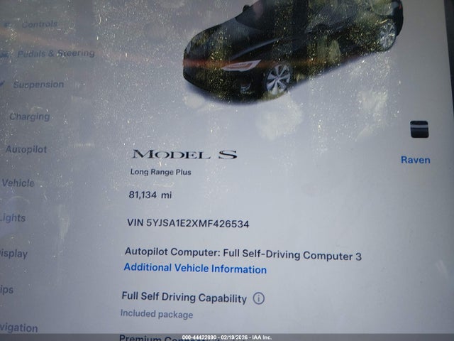 Aukcja sprzedaży 2021 Tesla Model S Long Range Dual Motor All-wheel Drive/long Range Plus Dual Motor All-wheel Drive, vin: 5YJSA1E2XMF426534, numer aukcji: 44422890