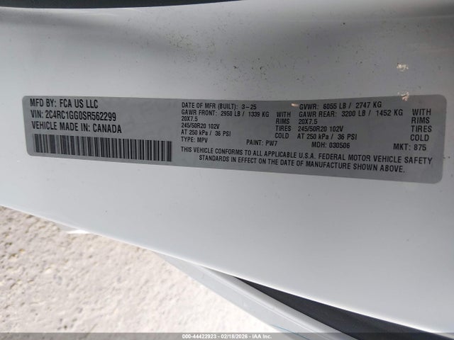 Chrysler Pacifica Limited 2025 2C4RC1GG0SR562299 Image 9
