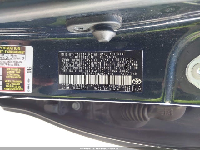 Toyota COROLLA LE 2019 5YFBURHE3KP932414 Image 9