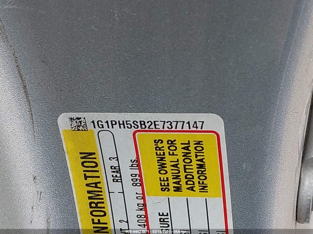 Aukcja sprzedaży 2014 Chevrolet Cruze Eco Auto, vin: 1G1PH5SB2E7377147, numer aukcji: 44422971