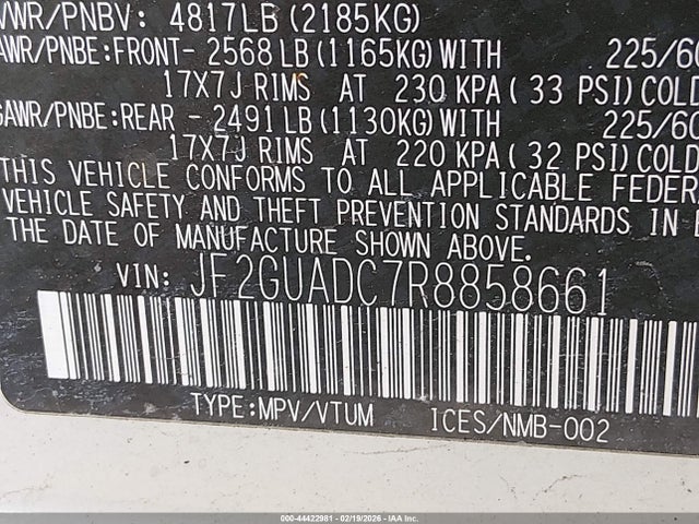 44422981 :رقم المزاد ، JF2GUADC7R8858661 vin ، 2024 Subaru Crosstrek Premium مزاد بيع