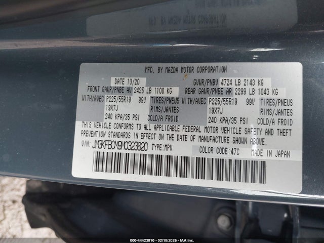 Aukcja sprzedaży 2021 Mazda Cx-5 Carbon Edition, vin: JM3KFBCM9M0323820, numer aukcji: 44423010