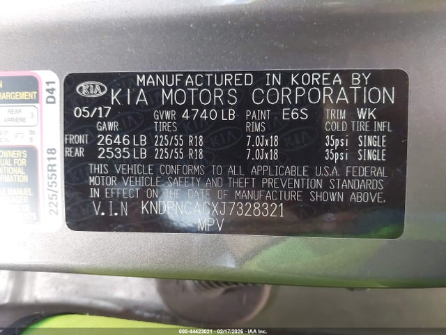 2018 KIA SPORTAGE KNDPNCACXJ7328321 Photo 8