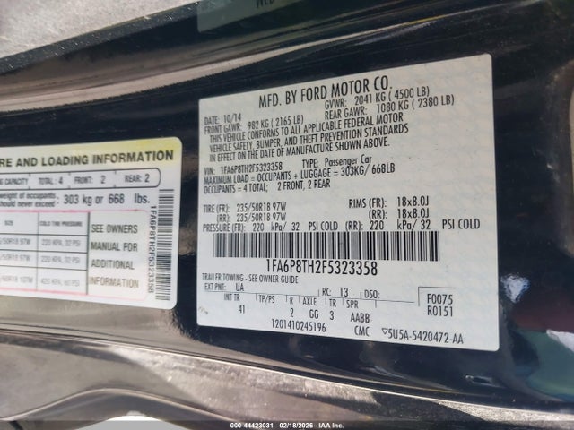 2015 FORD MUSTANG 1FA6P8TH2F5323358 Photo 8