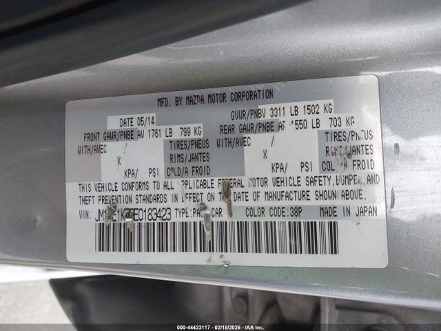 44423117 :رقم المزاد ، JM1DE1KZ3E0183423 vin ، 2014 Mazda Mazda2 Sport مزاد بيع