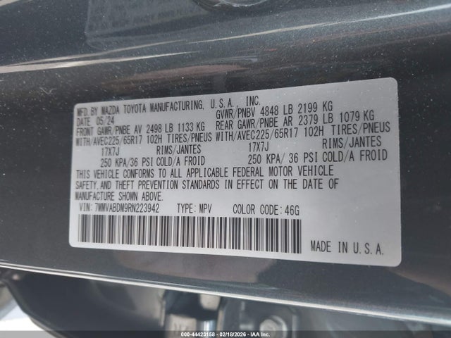 Продаж на аукціоні авто 2024 Mazda Cx-50 2.5 S Premium, vin: 7MMVABDM9RN223942, номер лоту: 44423158
