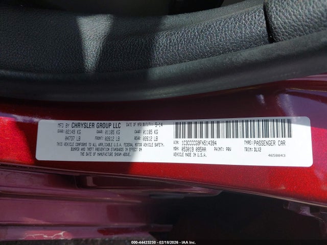 Aukcja sprzedaży 2015 Chrysler 200 C, vin: 1C3CCCCG9FN514394, numer aukcji: 44423230
