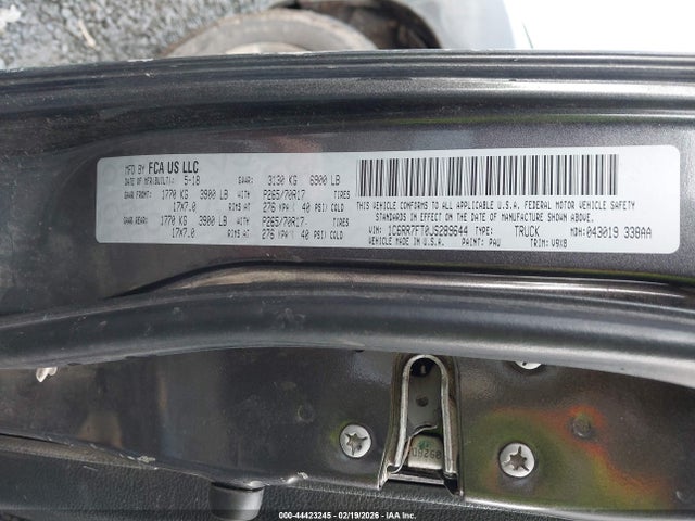 44423245 :رقم المزاد ، 1C6RR7FT0JS289644 vin ، 2018 Ram 1500 Tradesman  4x4 6'4 Box مزاد بيع
