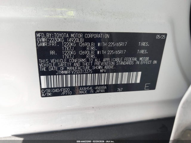 Toyota Rav4 Hybrid Le 2025 JTMMWRFV2SD313375 Image 9