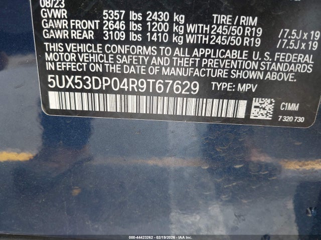 5UX53DP04R9T67629 BMW X3 Xdrive30i