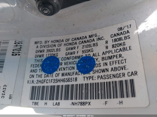 2HGFC1F35HH656518 Honda Civic Ex-t