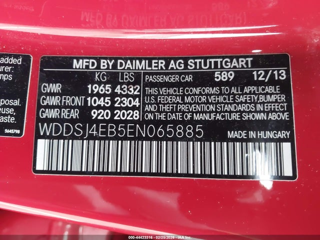 WDDSJ4EB5EN065885 Mercedes-Benz CLA 250