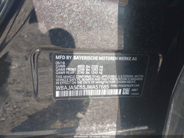 WBAJA5C55JWA57685 BMW 530I