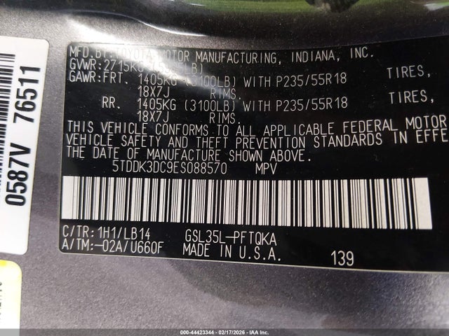Toyota Sienna Xle 7 Passenger 2014 5TDDK3DC9ES088570 Image 9