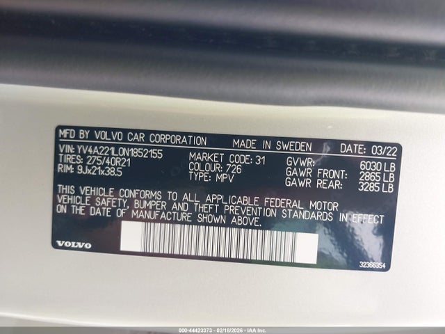 2022 VOLVO XC90 YV4A221L0N1852155 Photo 8
