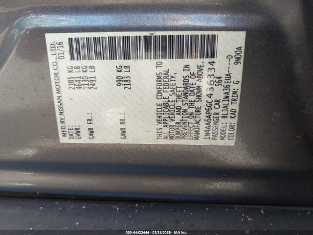 Nissan Maxima 3.5 Sr 2016 1N4AA6AP6GC436334 Image 9