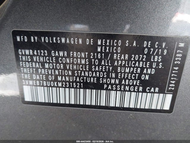 2019 VOLKSWAGEN JETTA 3VWEB7BU0KM231521 Photo 8