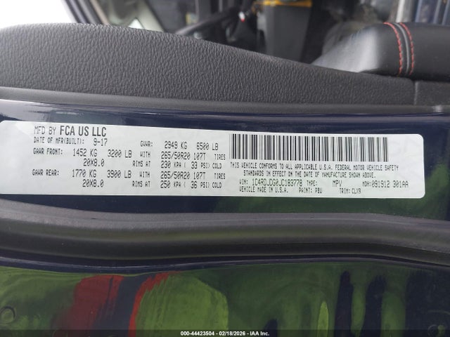 Продажа на аукционе авто 2018 Dodge Durango Gt Awd, vin: 1C4RDJDG0JC183778, номер лота: 44423504