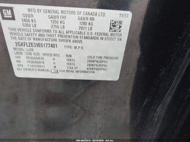 2014 Gmc Terrain Denali მანქანა იყიდება აუქციონზე, vin: 2GKFLZE39E6177481, აუქციონის ნომერი: 44423518