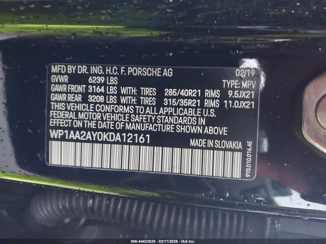 2019 PORSCHE CAYENNE WP1AA2AY0KDA12161 Photo 8