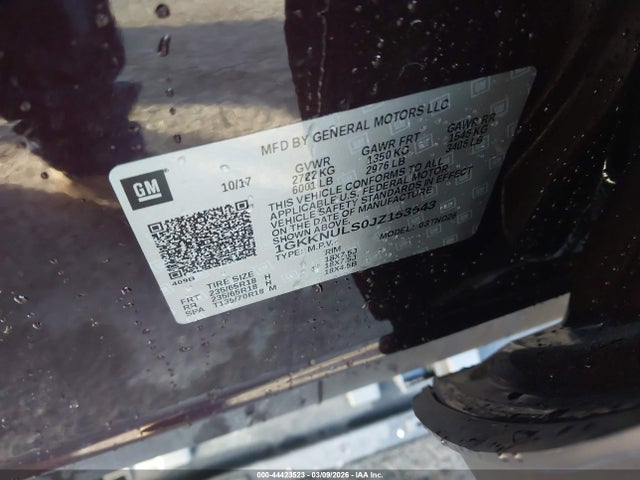 Aukcja sprzedaży 2018 Gmc Acadia Slt-1, vin: 1GKKNULS0JZ153543, numer aukcji: 44423523