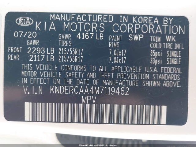 Продажа на аукционе авто 2021 Kia Seltos Ex, vin: KNDERCAA4M7119462, номер лота: 44423548